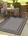 Unique Loom Multi Border Outdoor Area Rug - 8' x 11' 4 (Gray)