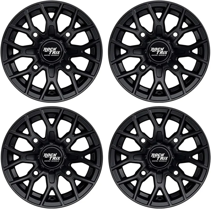 Set of 4 Matte Black 15×7 ATV/UTV Wheels – 4×137 Bolt Pattern, 4+3 Offset – Compatible with Can-Am Commander, Defender, Maverick & More