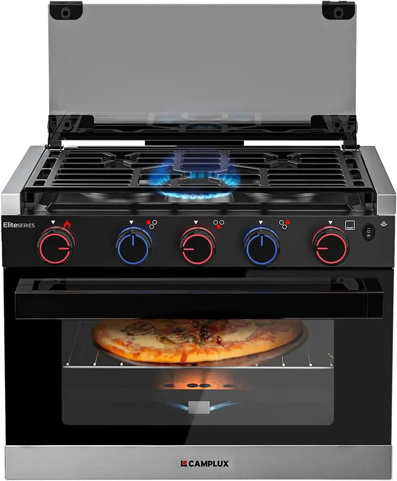 RV-Ready Liquefied Petroleum Gas Stove — 21-Inch High, 3-Burner Oven Combo for Mobile Living