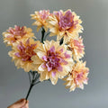 Dahlia-Inspired Silk Bouquet – Mixed Rose and Peony Arrangement for Desktop & Interior Styling