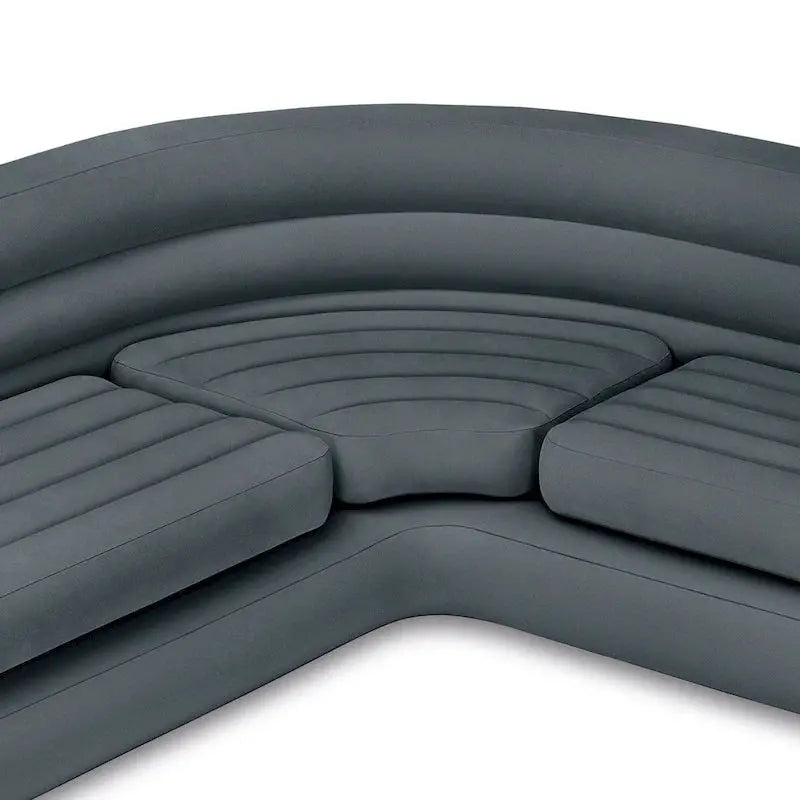 Intex Inflatable L-Shaped Corner Sofa – Gray 2-Pack with Cup Holders