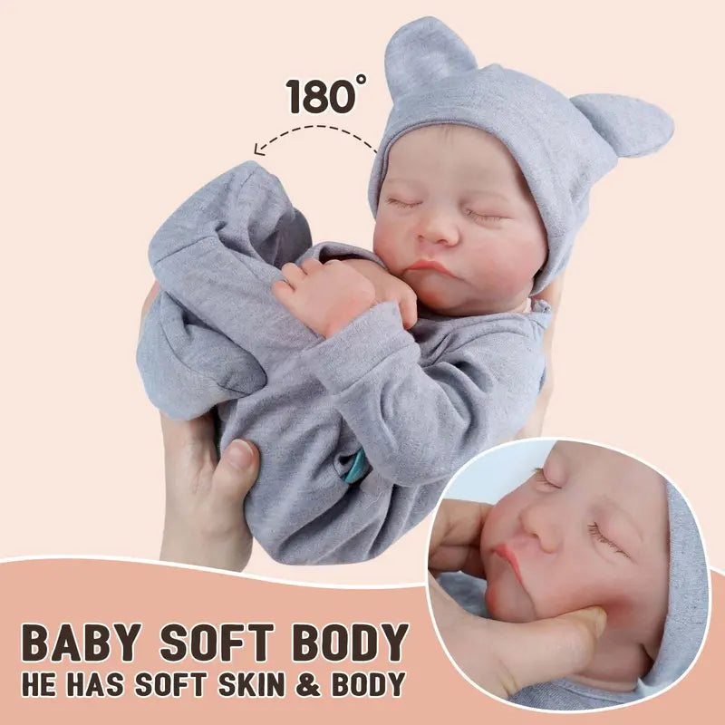 Lifelike 20″ Reborn Baby Boy Doll – Realistic Vinyl, Soft Body with Outfit & Toy Gift Set