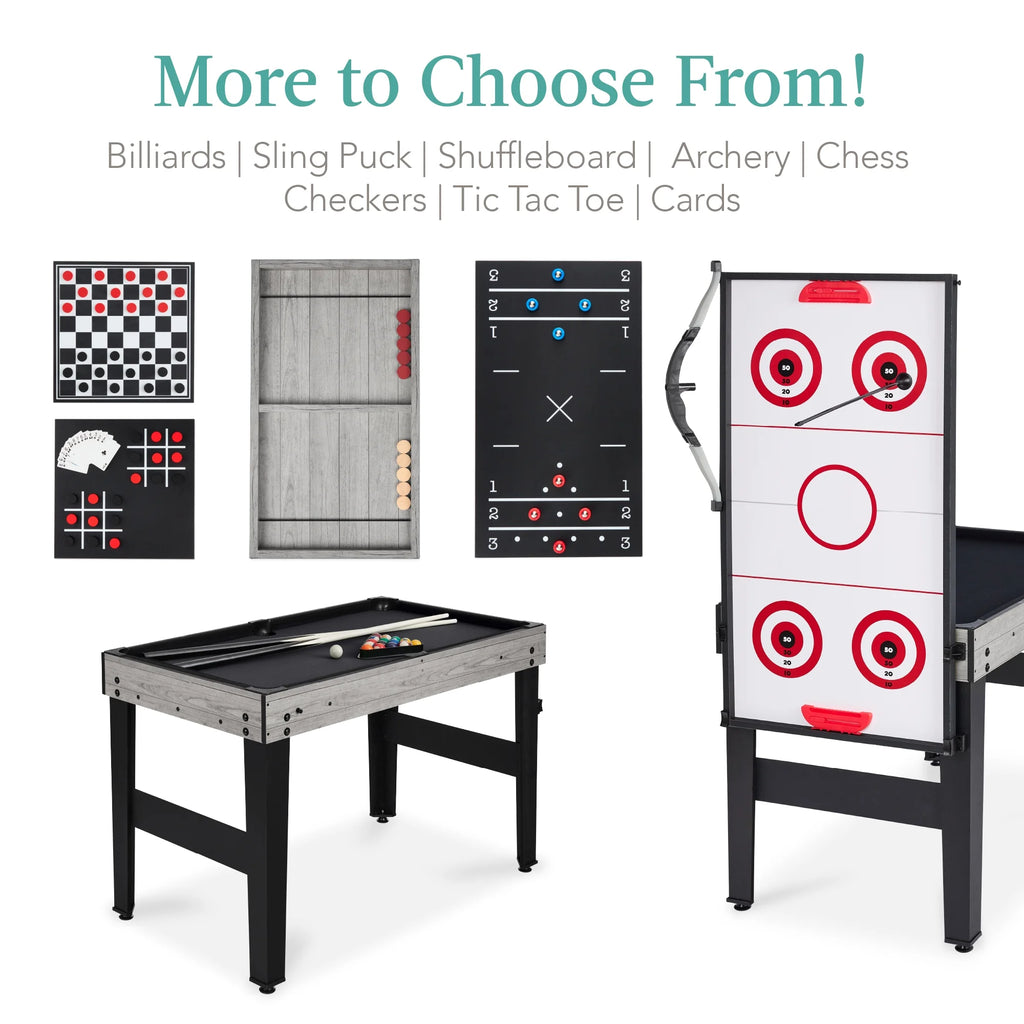Best Choice Products 13 - in - 1 Combo Game Table Set W/ Ping Pong, Foosball, Basketball, Hockey, Archery - Natural