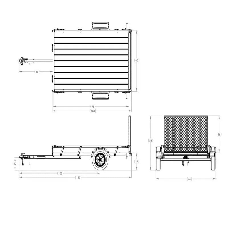 Karavan Utility Trailer – 5′ x 8′ Wood Floor Model with Sliding Rail Cargo Management System