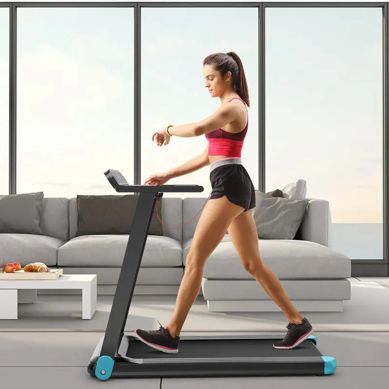 Smart Folding Treadmill – Compact Superfit Model with Bluetooth Speaker and App Connectivity
