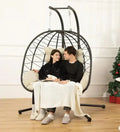 Double Egg Hammock Swing Chair – Foldable UV-Resistant Hanging Loveseat with Stand for Indoor or Outdoor Use