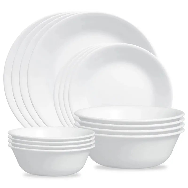 Corelle Livingware Winter Frost White Dinnerware Set – Mix-and-Match Ceramic Tableware