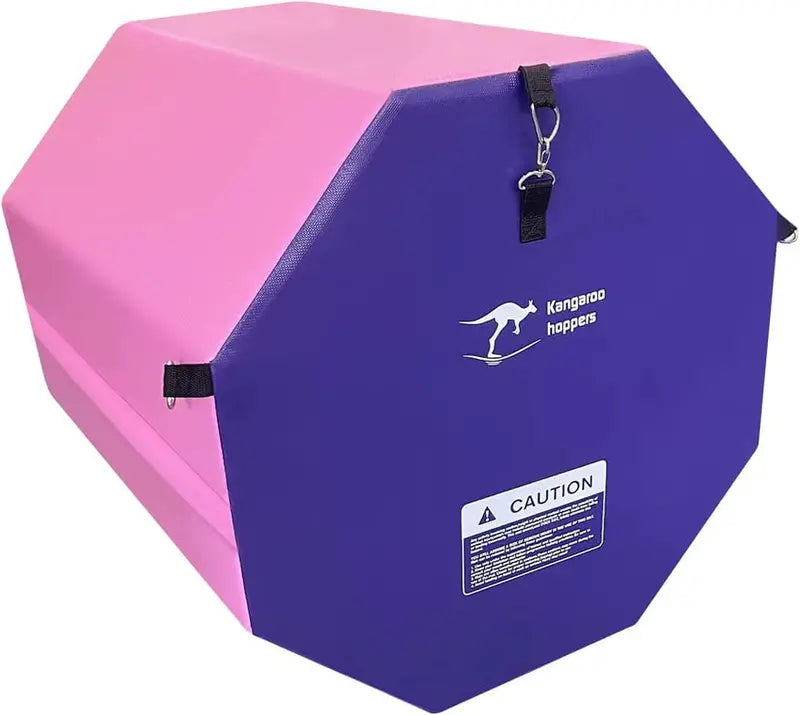 Kangaroo Hoppers Octagon Tumbling Mat – 24″ x 26″ Gymnastics & Fitness Mat with Carry Handles (Pink/Purple)