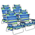Costway 4-Pack Foldable Backpack Beach Chairs – 5-Position Outdoor Seating