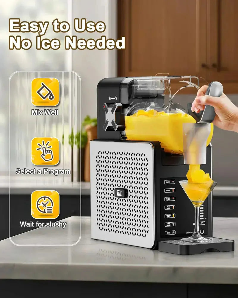 Fiii 92-Ounce Slushie Maker – 6 Preset Programs, LED Display & Quiet Home Frozen Drink Preparation