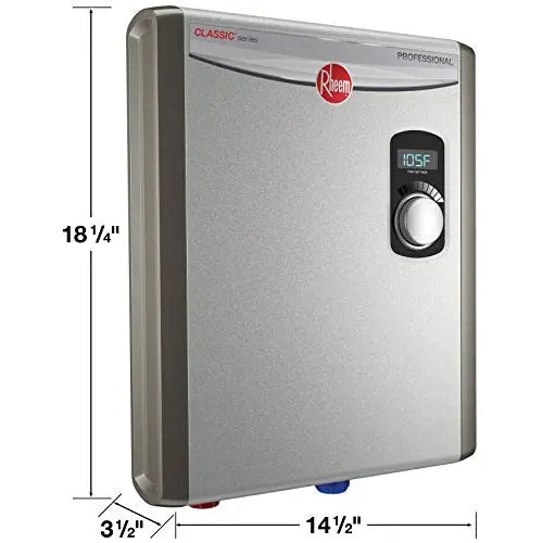 Rheem 18 kW Tankless Electric Water Heater – 240V Compact, Energy-Efficient On-Demand Heating System