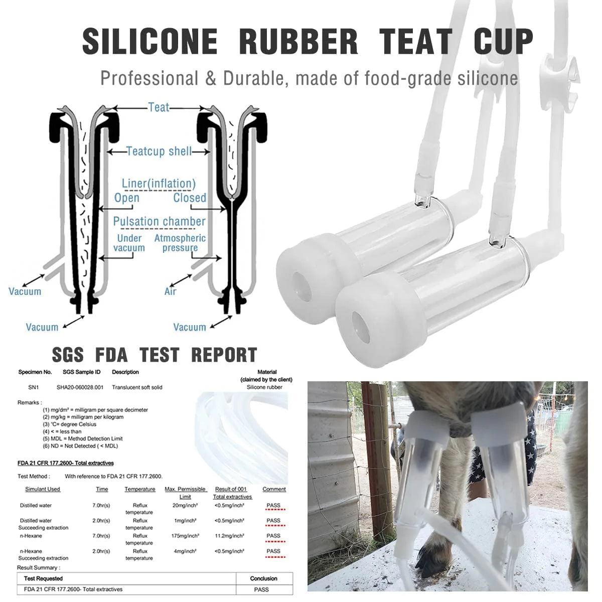 Hantop 6L Goat Milking Machine. Adjustable Vacuum Pump