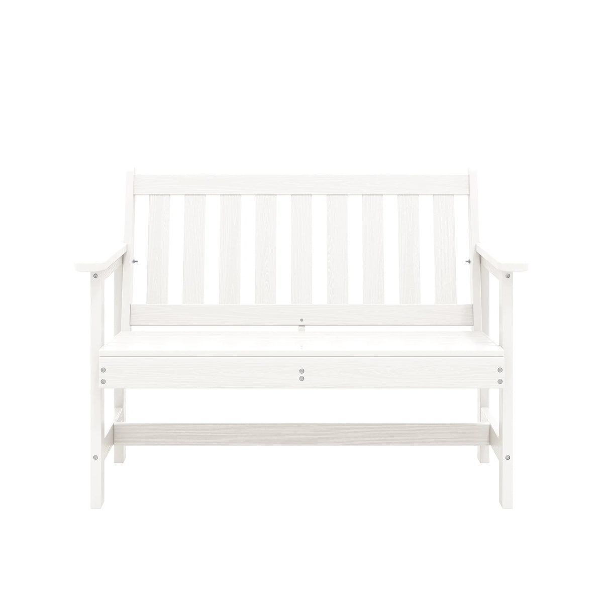 SERWALL Outdoor Bench for 2 - Person, Weather - Resistant HDPE with Aluminum Reinforcement, Supports 660 lb, Comfortable Seating for Patio, Garden, and Porch, Black