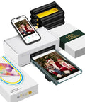 Liene 4×6 Wireless Photo Printer – Thermal Dye-Sublimation, 100-Sheet Bundle, iPhone & Android Compatible