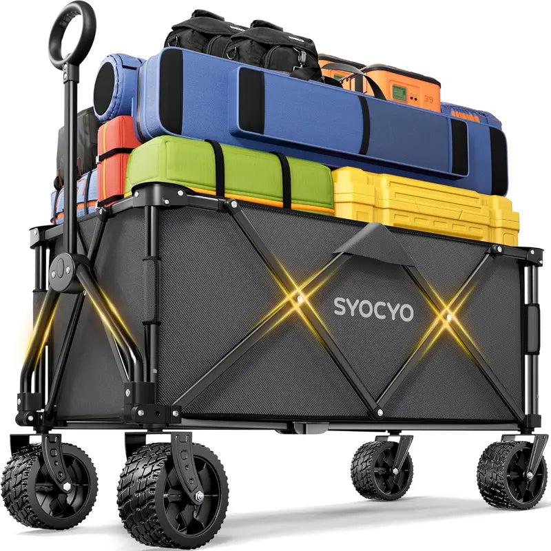 Large-Wheel All-Terrain Beach Cart – Heavy-Duty Foldable Frame with High-Load Stability