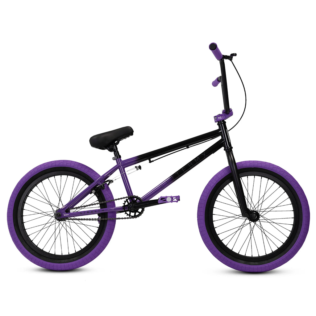 Elite BMX Bicycle 20" Freestyle Bike - Stealth Blue Purple Ideal for Ages 7 to 18 Years