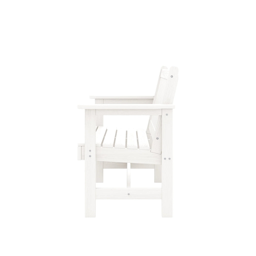SERWALL Outdoor Bench for 2 - Person, Weather - Resistant HDPE with Aluminum Reinforcement, Supports 660 lb, Comfortable Seating for Patio, Garden, and Porch, Black
