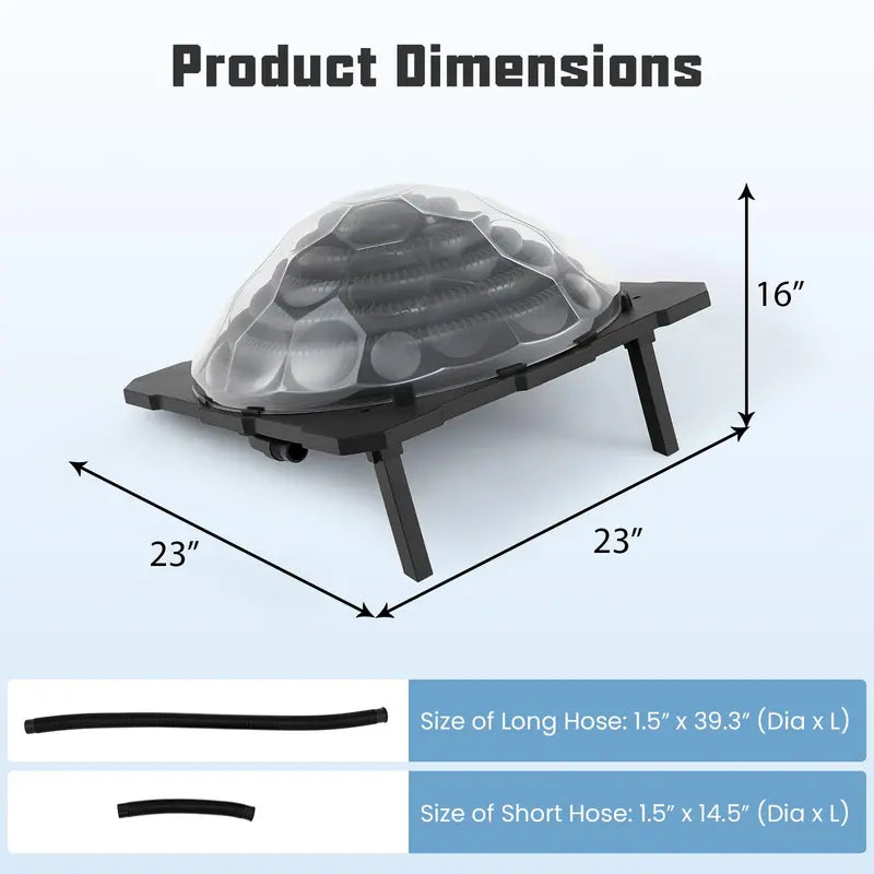 Solar Pool Heater for Above-Ground and In-Ground Pools – Adjustable Hose Fittings & Compact Foldable Design