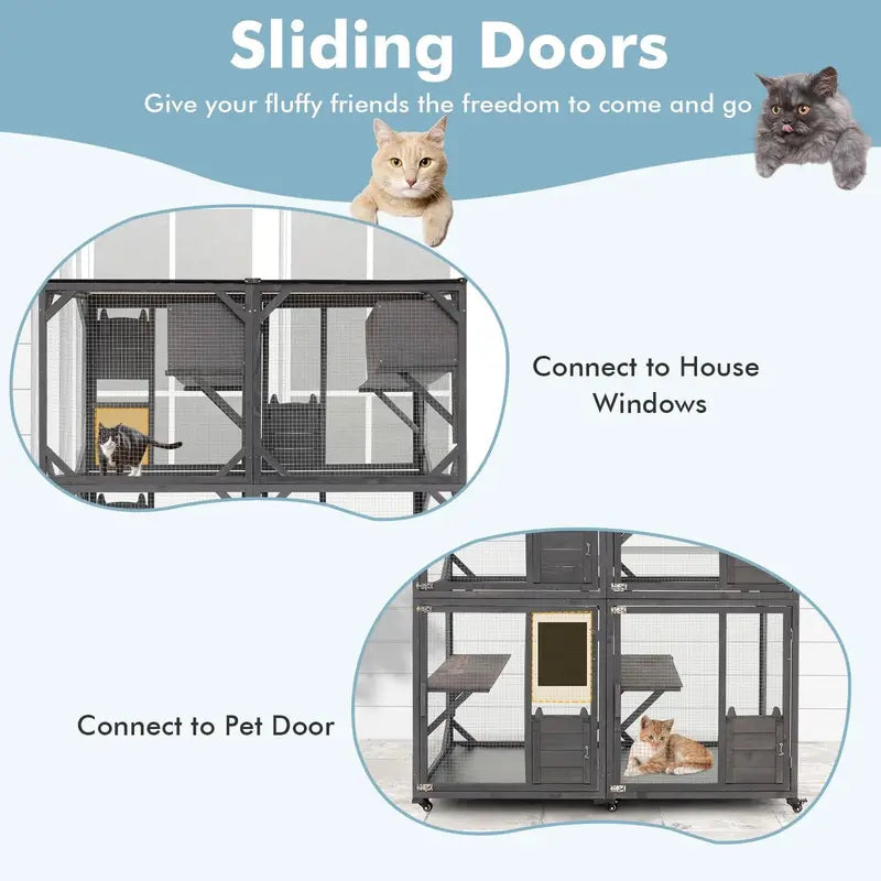 Large Outdoor Cat Enclosure (Catio) – Secure, Weather-Resistant Play Space for Indoor-Outdoor Feline Freedom