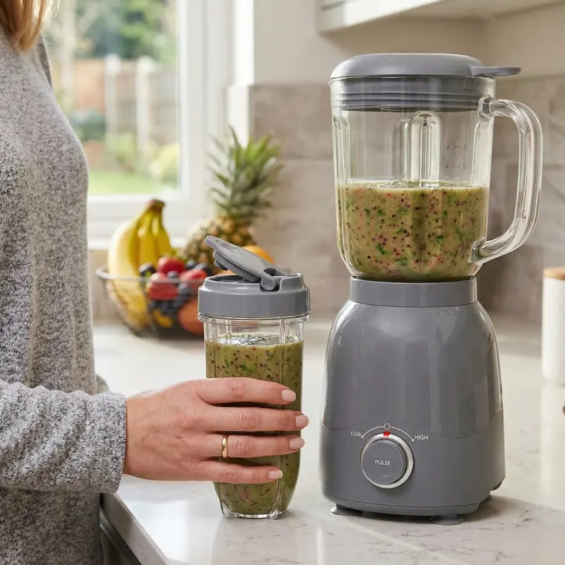 Compact 600W Multi-Function Blender Set – 48oz Pitcher + 16oz Travel Cup