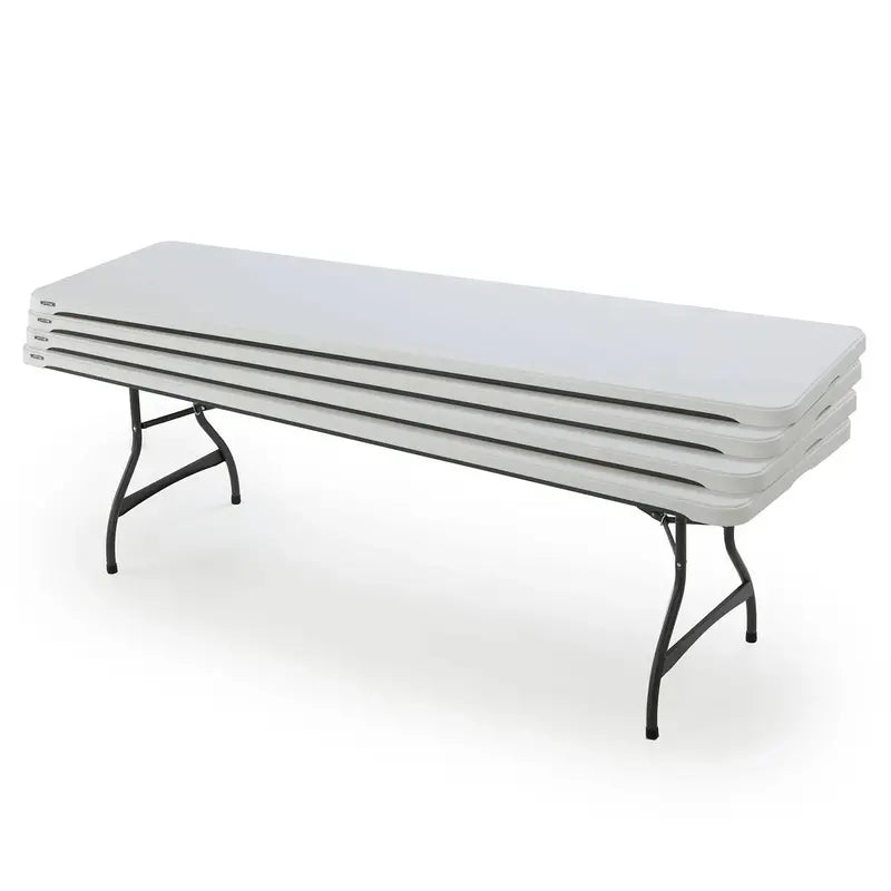 Lifetime Commercial-Grade 8 ft Folding Table – Stackable 4-Pack