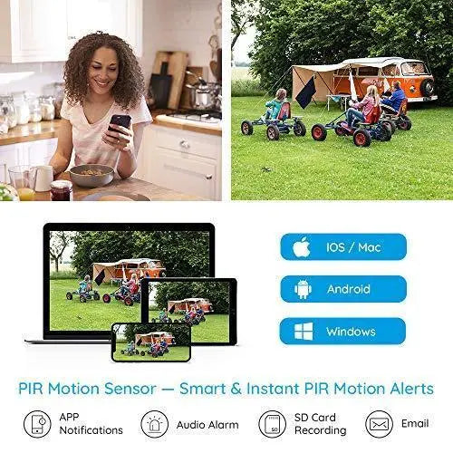 Solar-Powered 4G LTE Outdoor Security Camera – Wireless, Weatherproof, Rechargeable Battery System