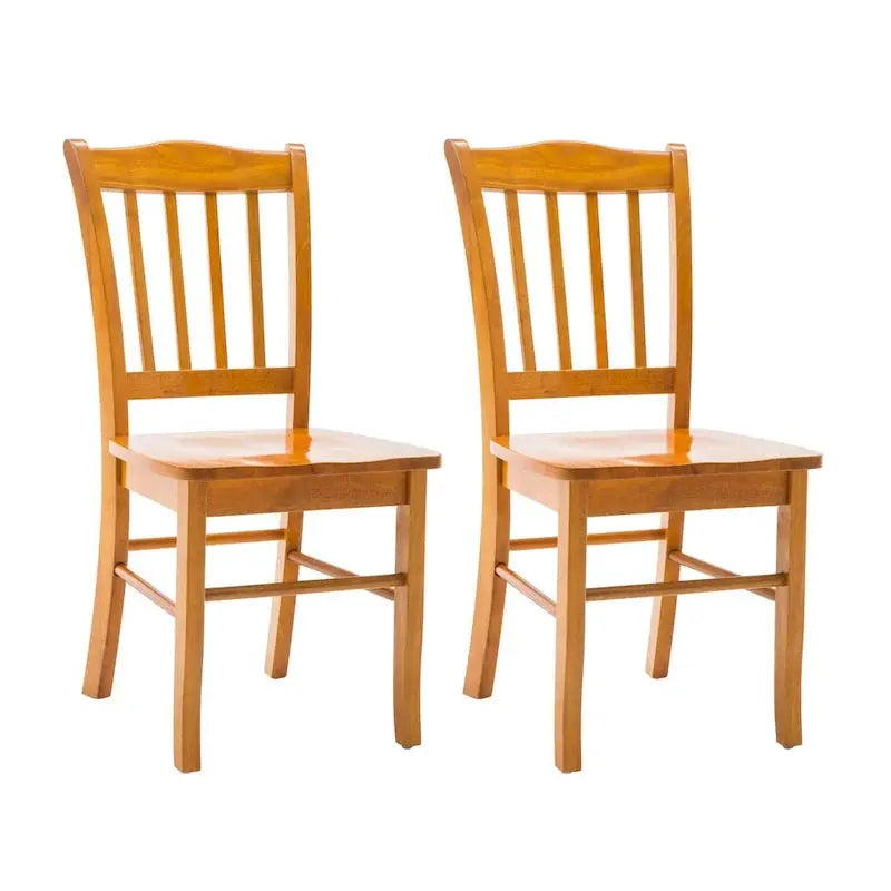 Shaker-Style Side Dining Chairs (2-Pack) – Timeless Wooden Seating with Slatted Back Design