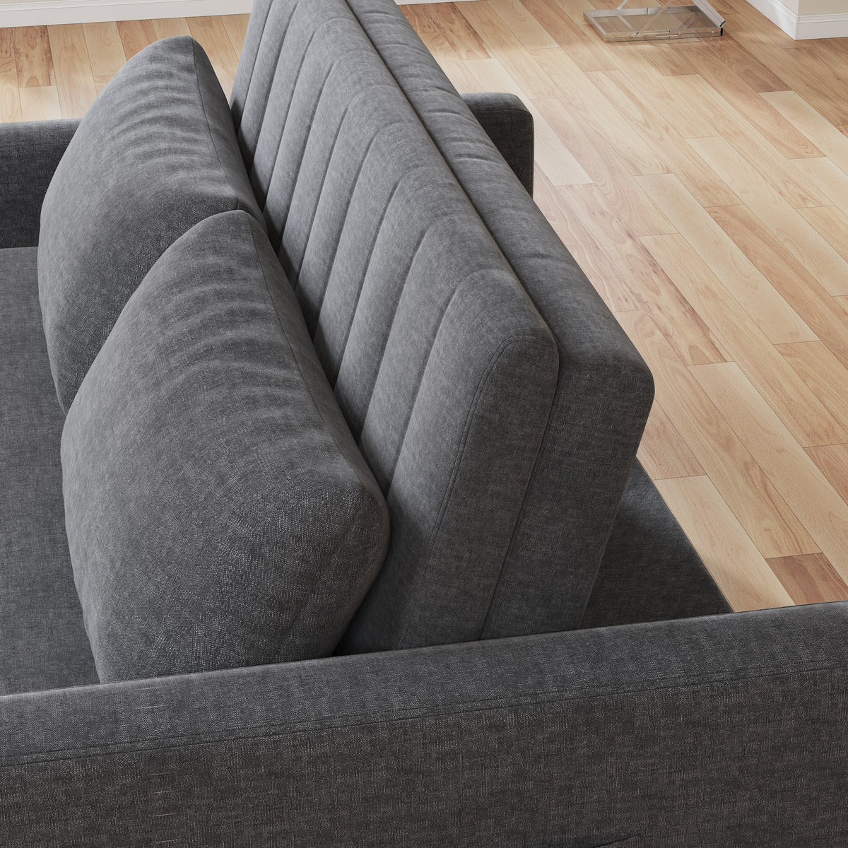 Noodeniya 54" Twins Pull Out Sofa Bed, Modern Convertible Sleeper Couch, Fabric Loveseat for Small Place, Light Gray