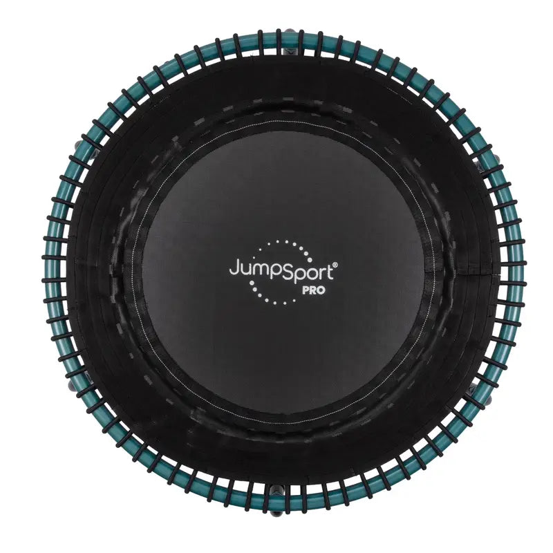 JumpSport 350 Pro Indoor Trampoline – 39″ Fitness Trampoline with Enhanced Stability & Cardio Focus (Teal/Black)