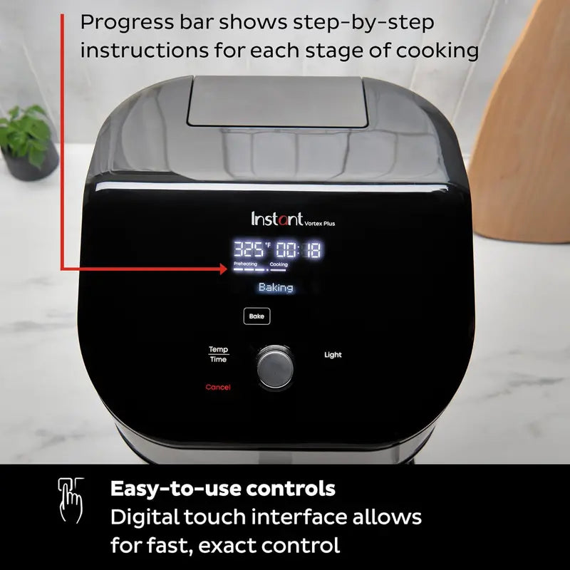 Instant Pot Vortex Plus 6-Quart Air Fryer – 6-in-1 Odor-Erase Appliance with Crisp, Roast, Broil, and Dehydrate Capabilities