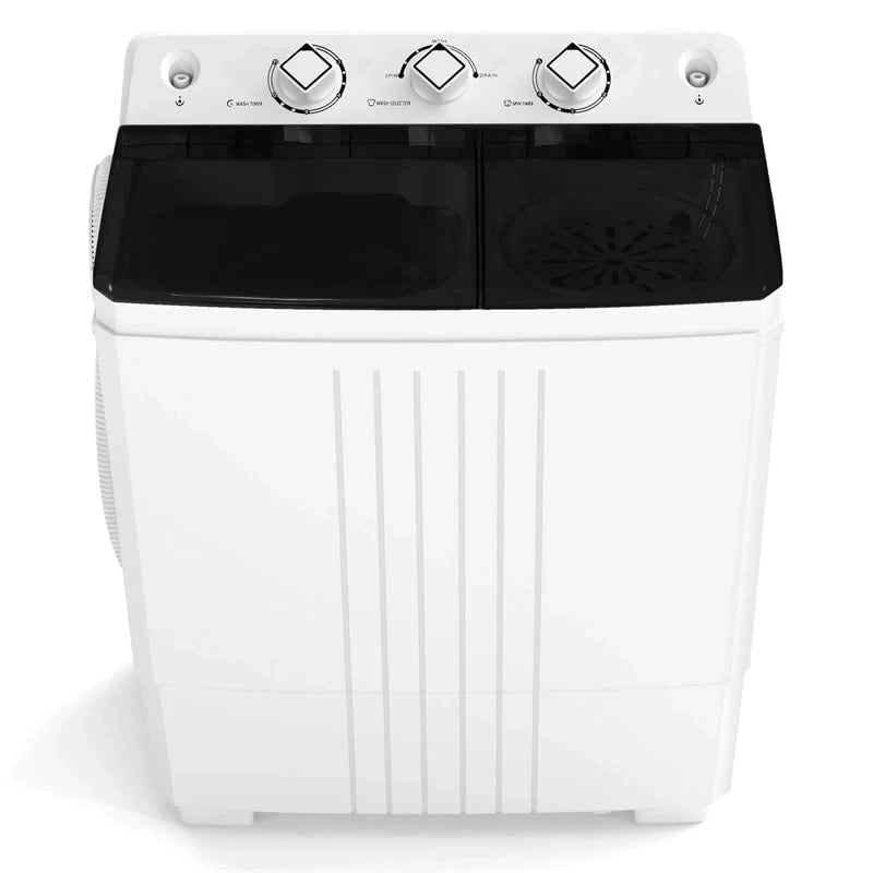 Portable Washing Machine, 2-in-1 Twin Tub Washer Spin Dryer Combo with Built-in Drain Pump, 20LB Capacity & Compact for Apartment, Dorm & RV