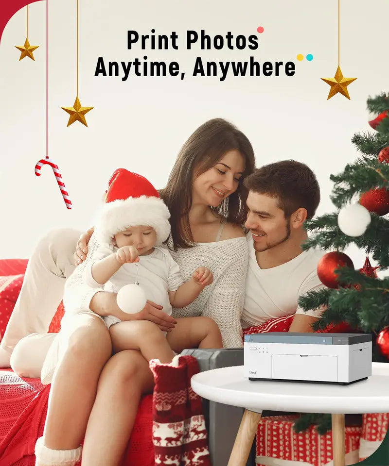Liene 4×6 Wireless Photo Printer – Thermal Dye-Sublimation, 100-Sheet Bundle, iPhone & Android Compatible