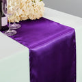 Linentablecloth 14 x 108 in. Satin Table Runner Purple