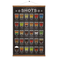 WEROUTE 30 Shots Mixology Canvas Print Poster Cocktail Recipes Infographic Drink Designed Bar Pub Themed Kitchen Home Wall Decor 15.7 x 27 inch