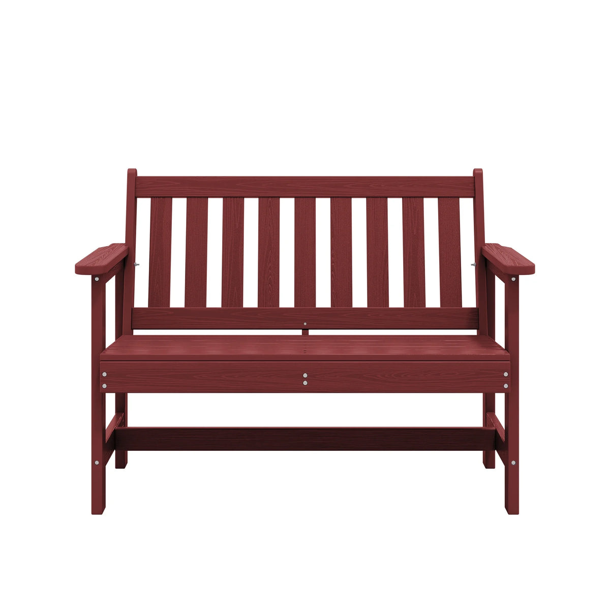 SERWALL Outdoor Bench for 2 - Person, Weather - Resistant HDPE with Aluminum Reinforcement, Supports 660 lb, Comfortable Seating for Patio, Garden, and Porch, Black