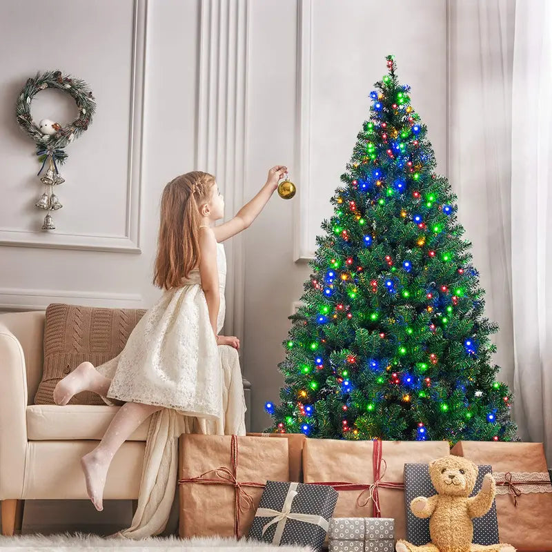 Premium Hinged Artificial Spruce Christmas Tree with UL-Certified Light Transformer