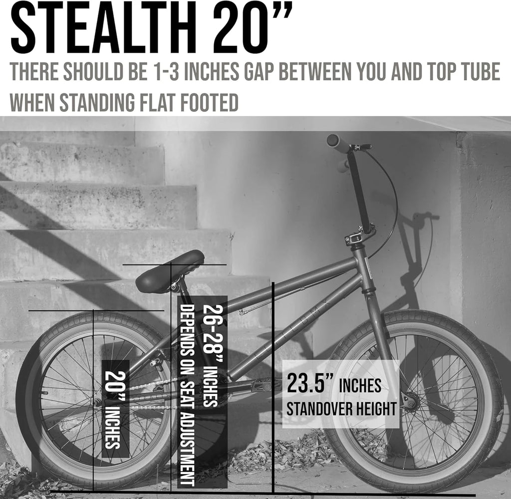 Elite BMX Bicycle 20" Freestyle Bike - Stealth Blue Purple Ideal for Ages 7 to 18 Years
