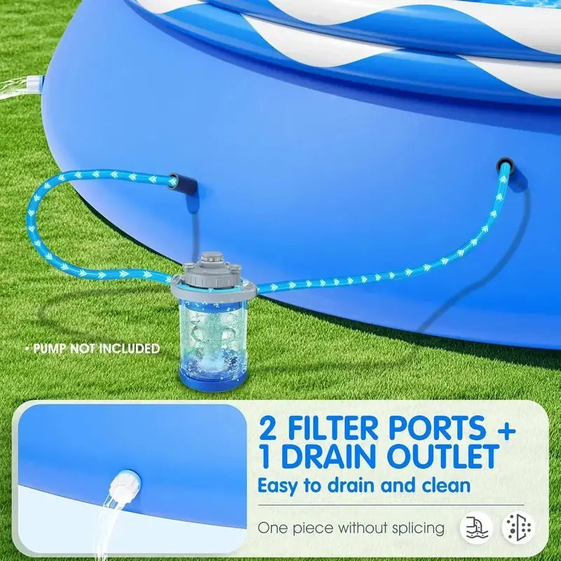Double-Ring Above-Ground Inflatable Pool – Quick-Setup, Heavy-Duty Outdoor Swimming Pool