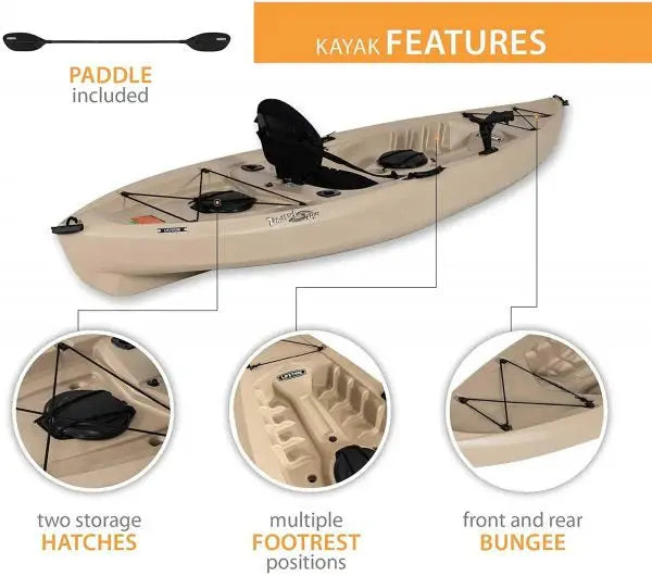 Lifetime Tamarack Angler 100 Fishing Kayak (2-Pack) – 10-Foot Sit-On-Top with Paddles Included