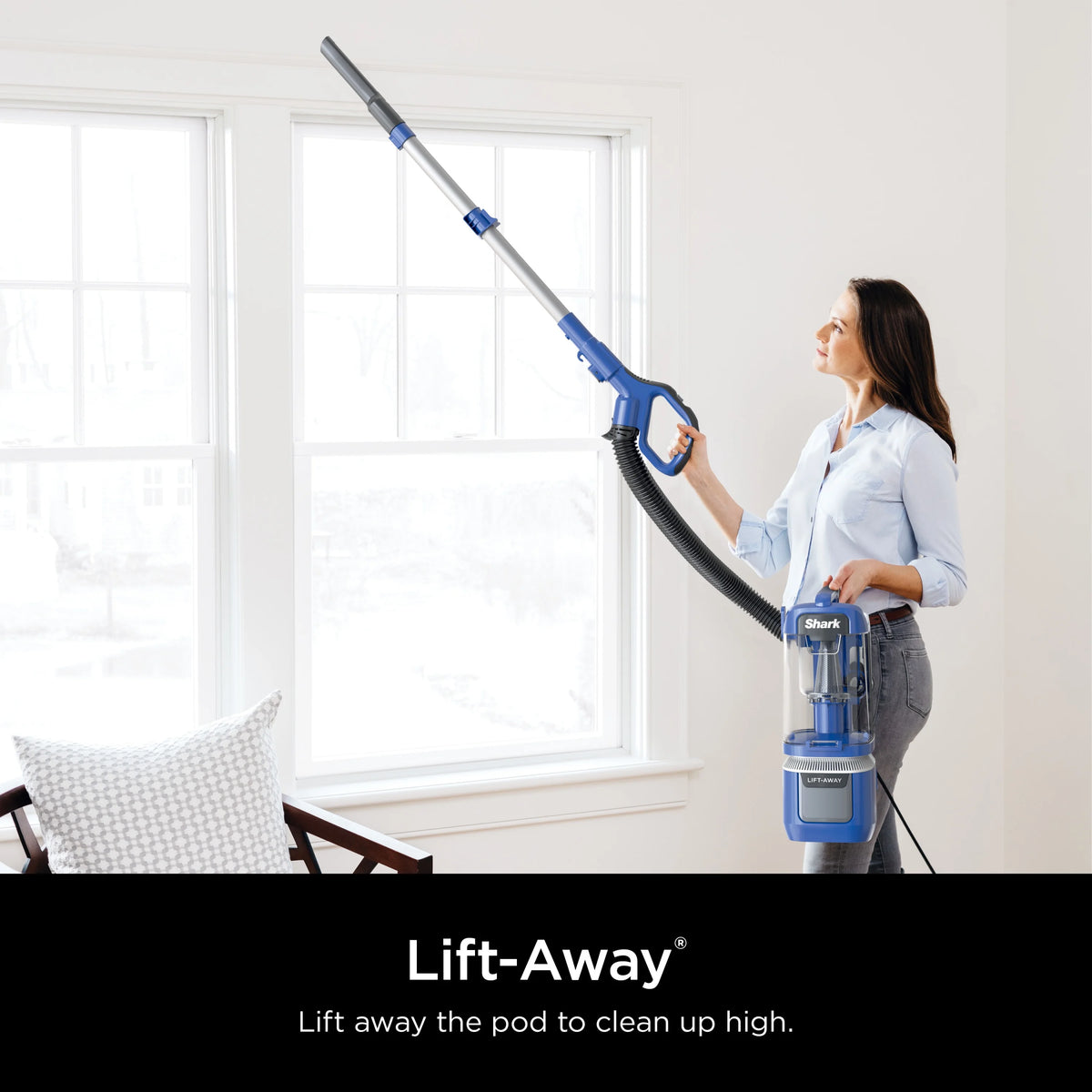 Shark Upright Vacuum, Lift - Away ADV, Pet Friendly, Bagless, with Self - Cleaning Brushroll, Hard Floor and Carpet, Anti Allergen & Lightweight Design, LA360, Blue