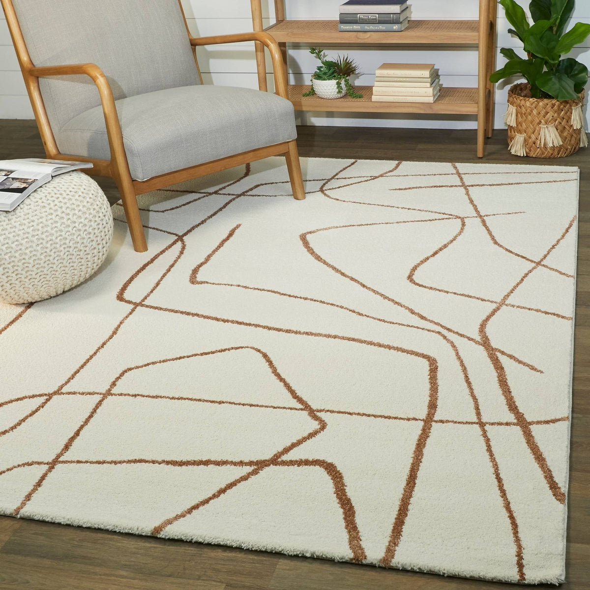 Balta Descartes Abstract Modern Area Rug - Rust - 7'10" x 10'