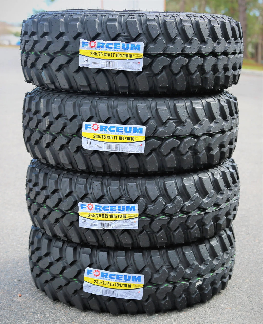 Set of 4 Forceum M/T 08 235/75R15 104/101Q C 6 Ply Mud Light Truck Tires