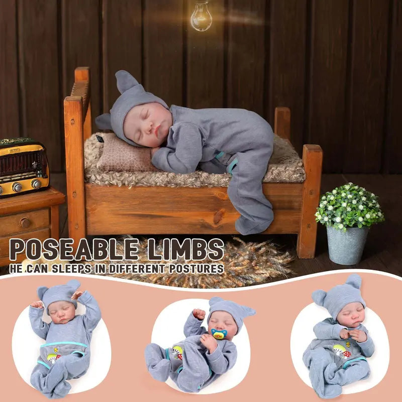 Lifelike 20″ Reborn Baby Boy Doll – Realistic Vinyl, Soft Body with Outfit & Toy Gift Set
