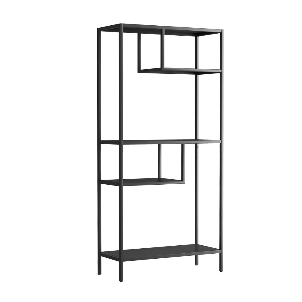 Modern Storage Shelf with 4 Compartments & Metal Legs, Freestanding Organizer, Book Shelves Display Shelves for Living Room, Bedroom, Home Office