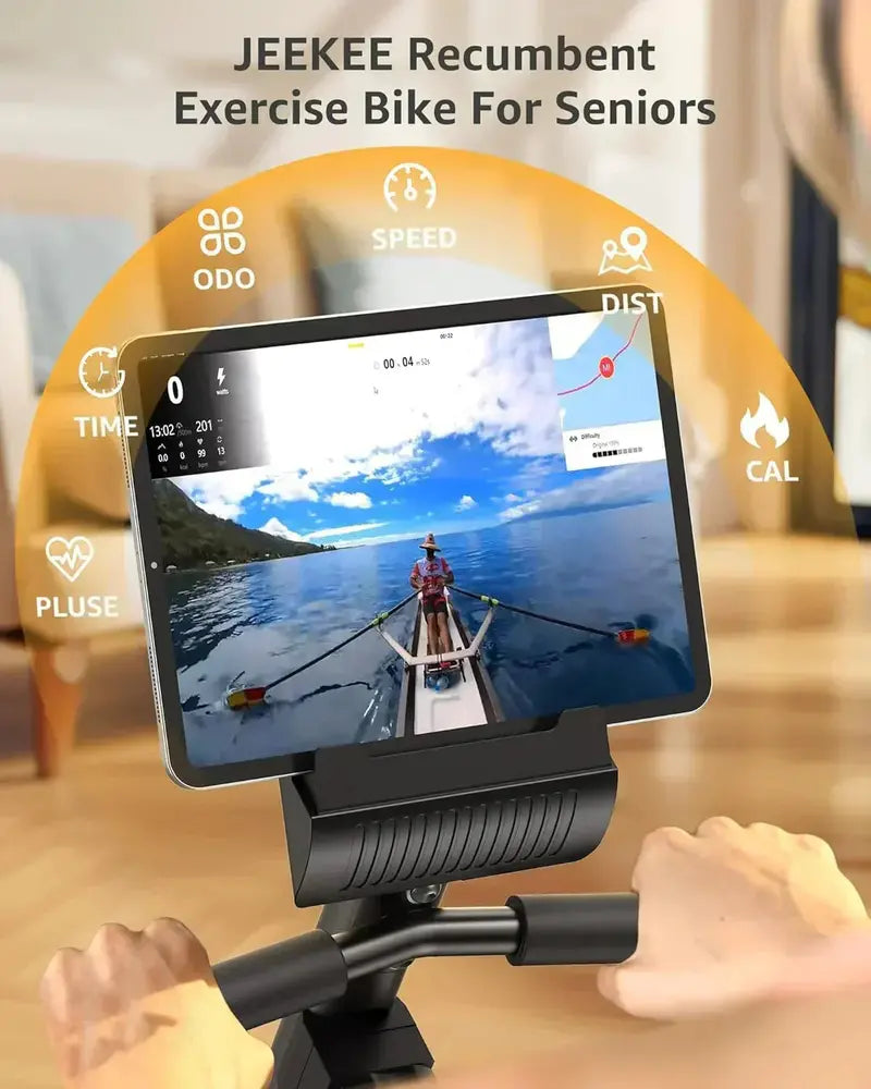 JEEKEE Recumbent Exercise Bike — Low-Impact Magnetic Resistance Bike for Seniors & Home Fitness