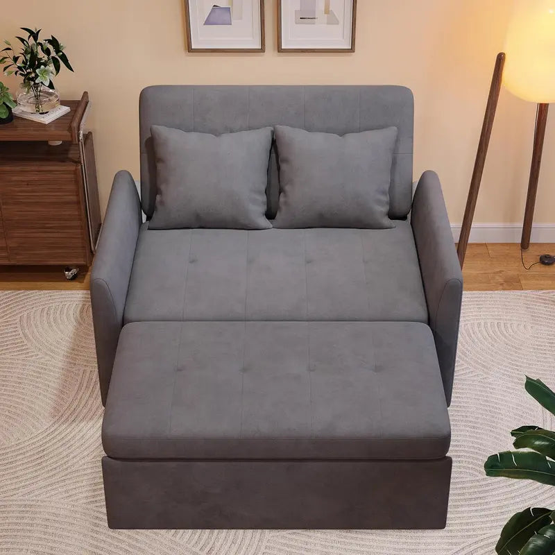 Compact 3-in-1 Loveseat Sleeper Sofa – Pull-Out Convertible Couch for Small Living Areas