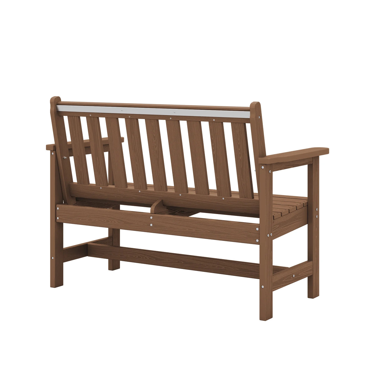 SERWALL Outdoor Bench for 2 - Person, Weather - Resistant HDPE with Aluminum Reinforcement, Supports 660 lb, Comfortable Seating for Patio, Garden, and Porch, Black