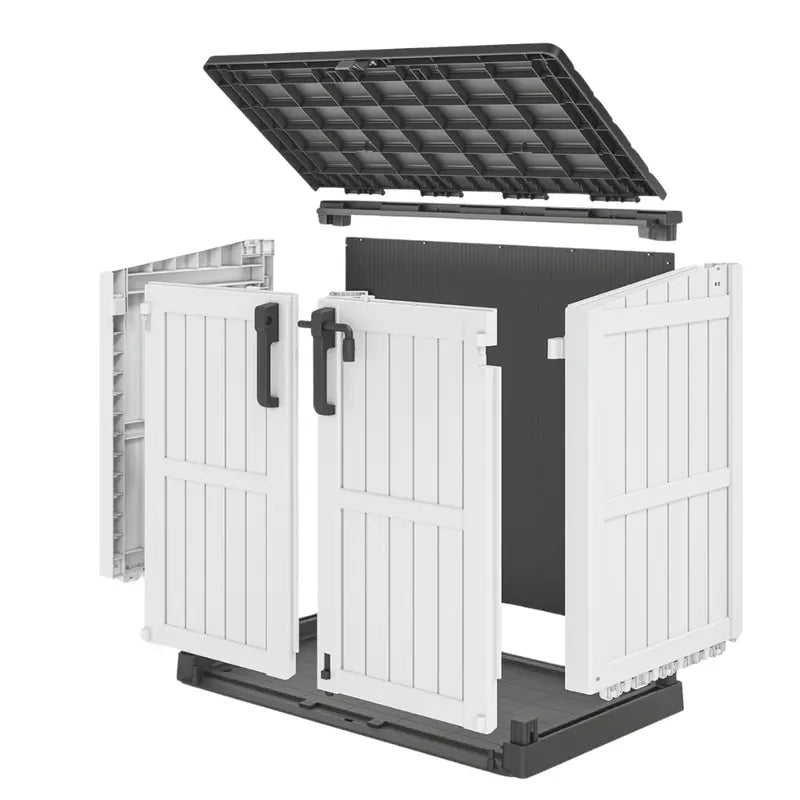 Lockable 36-Cubic-Foot Resin Garden Storage Box – Durable Outdoor Shed Alternative