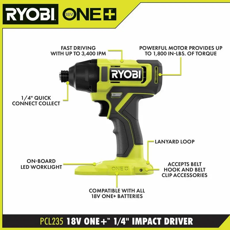 RYOBI ONE+ 18V 6-Tool Combo Kit – Includes Jig Saw, Drill, Impact Driver, LED Work Light & More (28324924)