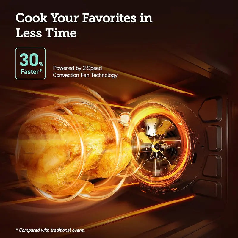 Smart 32-Quart 13-in-1 Air Fryer Toaster Oven – Wi-Fi & Voice-Controlled Convection Oven with App Integration